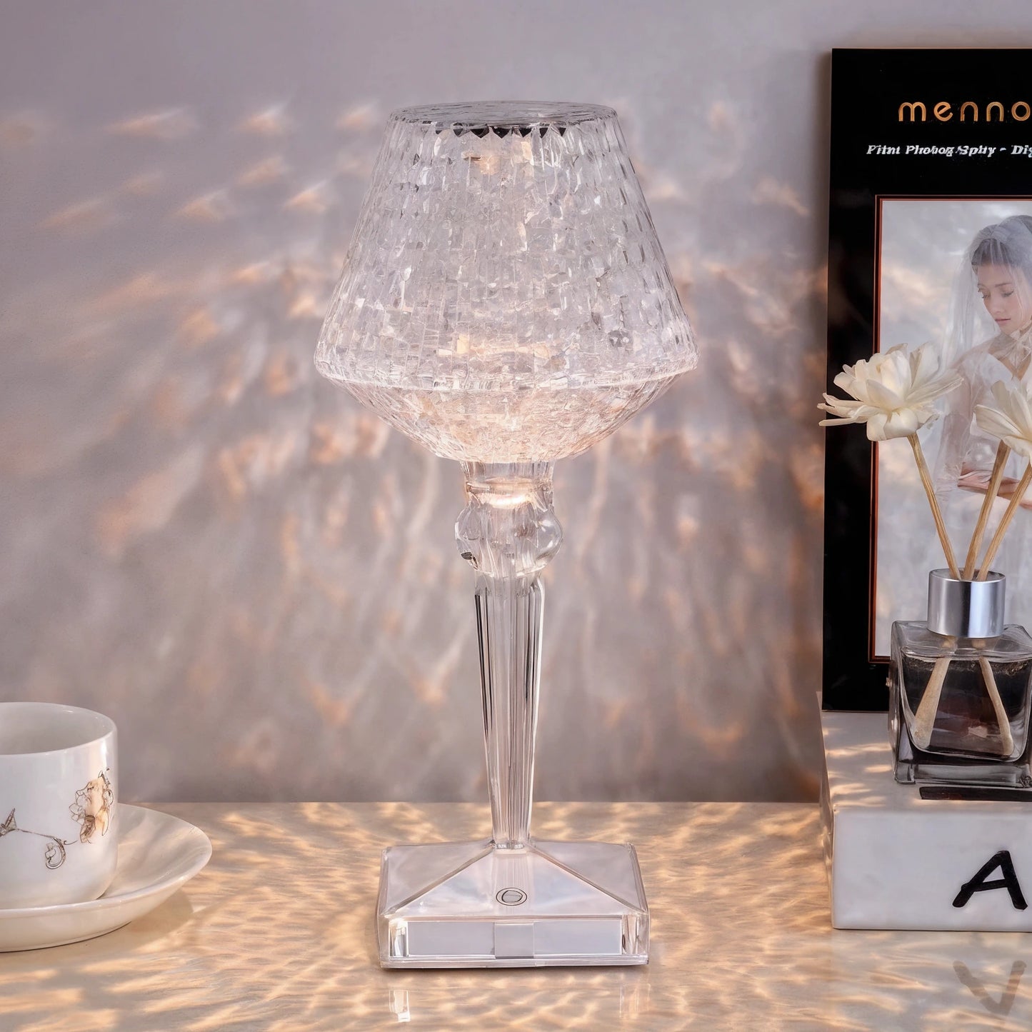 Sparkle Liten Bordslampa - Elegant LED Bordslampa Med Varm Belysning För Inomhusbruk - 5