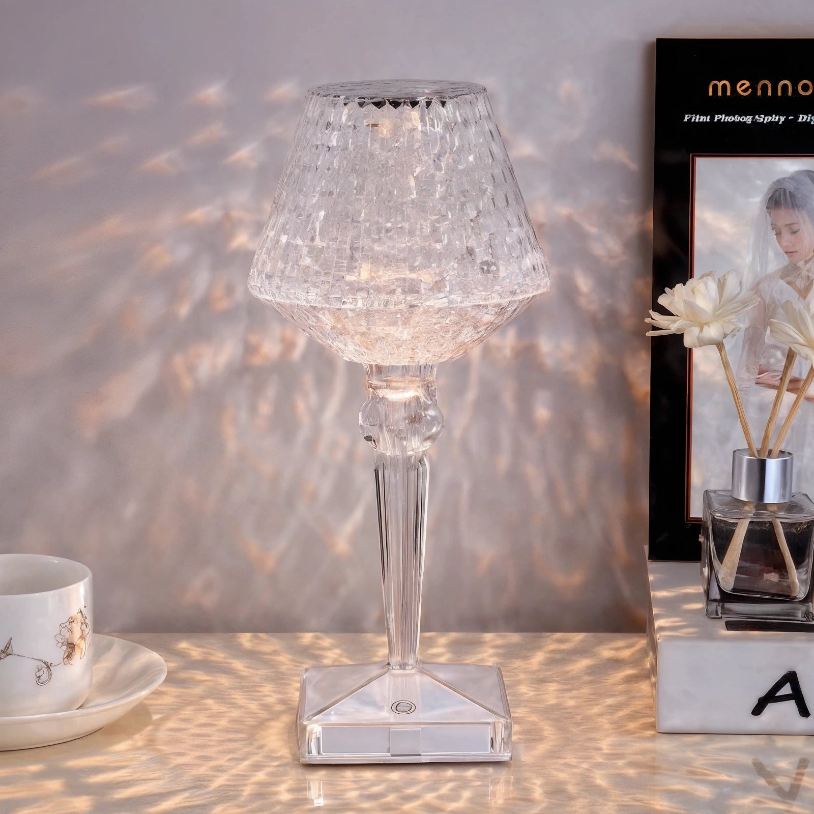 Sparkle Liten Bordslampa - Elegant LED Bordslampa Med Varm Belysning För Inomhusbruk - 5