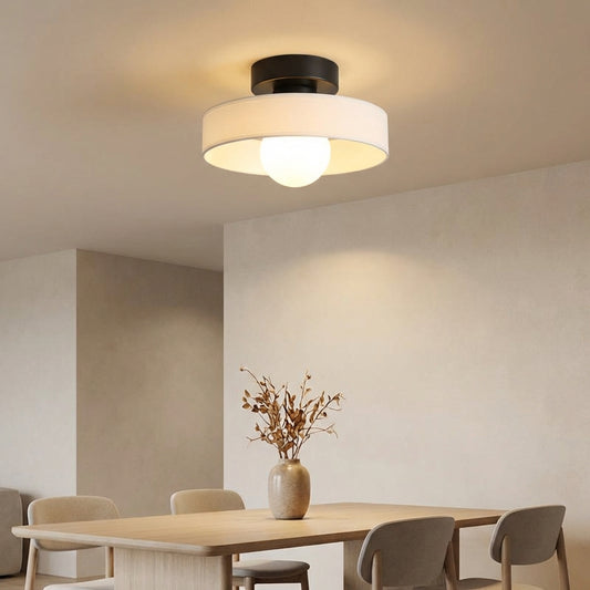 Taklampa i Glas och Mässing | Bauhaus-inspirerad design | G9-sockel
