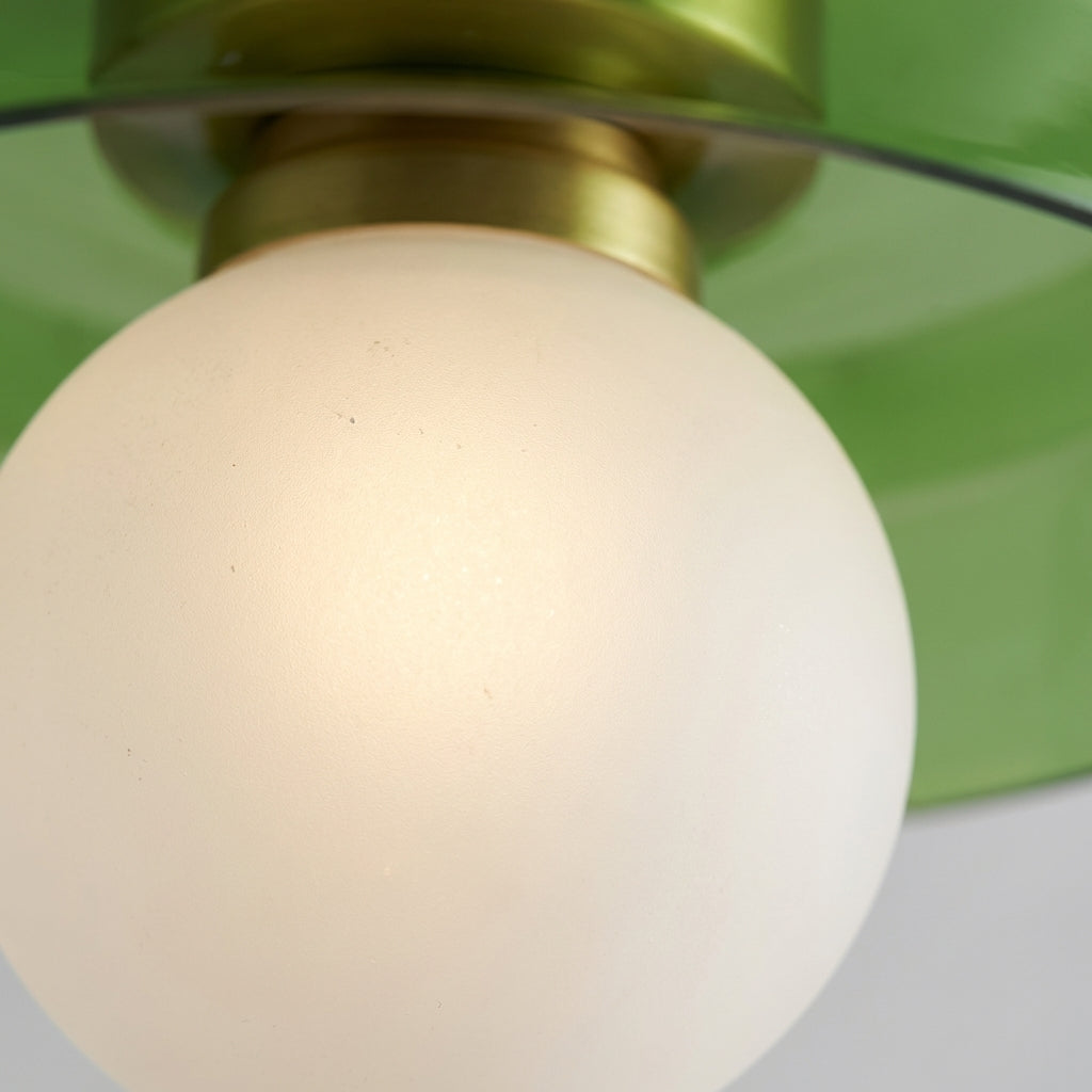 Taklampa i Glas och Mässing | Bauhaus-inspirerad design | G9-sockel
