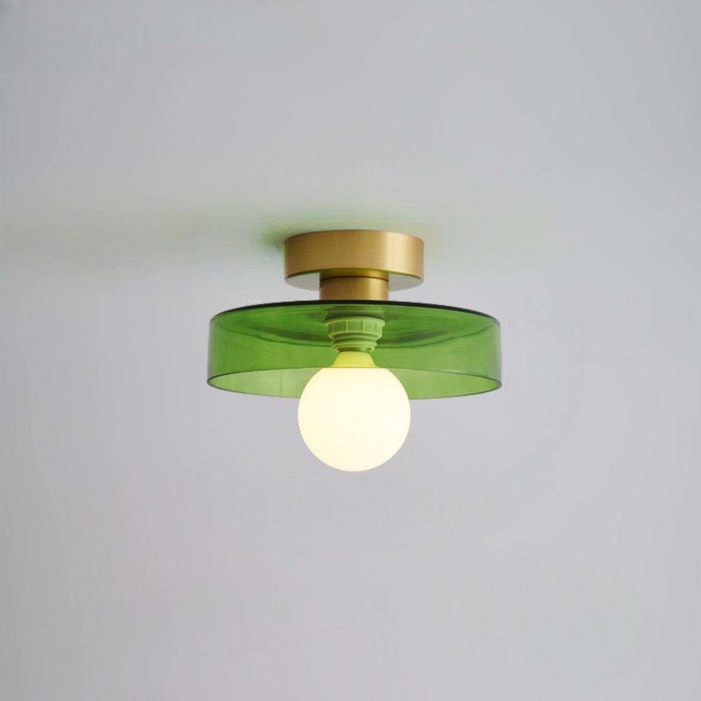 Taklampa i Glas och Mässing | Bauhaus-inspirerad design | G9-sockel

