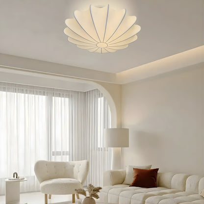 Takplafond i Textil | Veckad Blomform | Mjukt Diffust Ljus