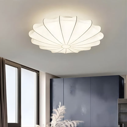 Takplafond i Textil | Veckad Blomform | Mjukt Diffust Ljus