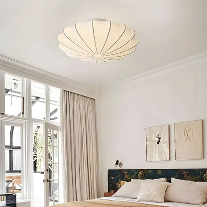 Takplafond i Textil | Veckad Blomform | Mjukt Diffust Ljus