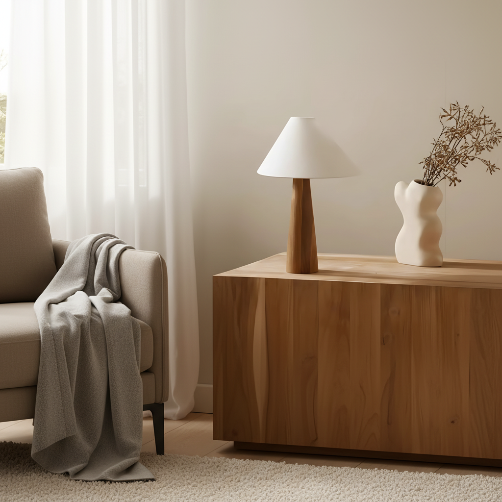 Timber LED Bordslampa - Elegant Liten Bordslampa För Inomhusbruk Med Varm Belysning - 1