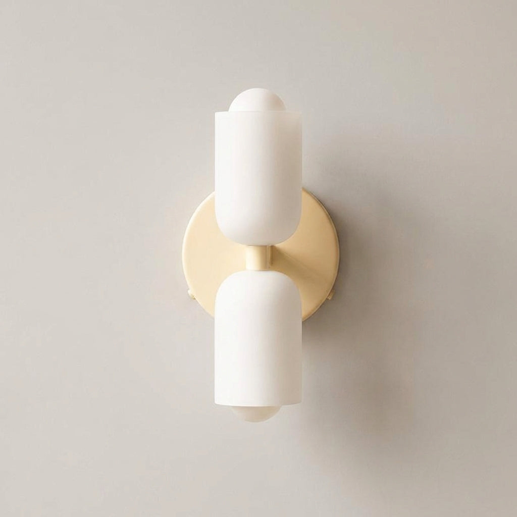Vägglampa i Glas och Metall | Dubbel Upp-och-ned-ljussättning | Nordisk design