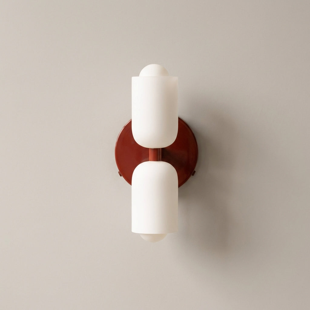 Vägglampa i Glas och Metall | Dubbel Upp-och-ned-ljussättning | Nordisk design