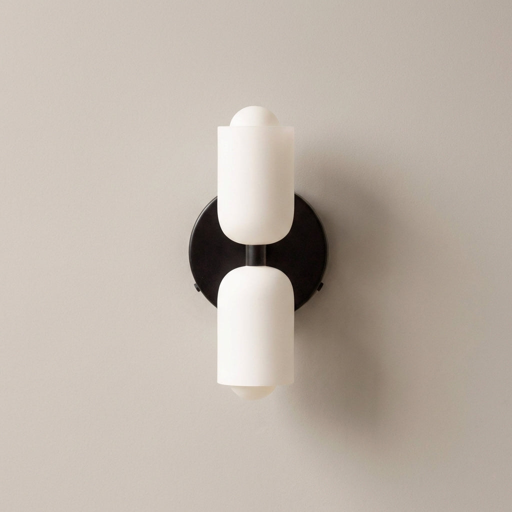 Vägglampa i Glas och Metall | Dubbel Upp-och-ned-ljussättning | Nordisk design