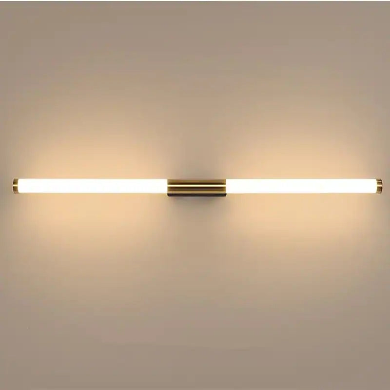 Vägglampa i Metall & Akryl | Linjär LED-stav | Guldfärgad finish