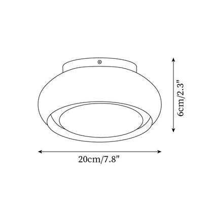 Taklampa i glas för lågt tak | infälld modell på 12 W | tre ljusfärger | cognac eller rökgrå