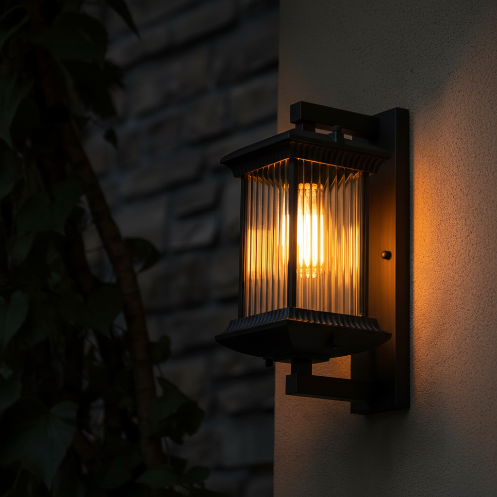 Veyra | Utomhus Vägglampa i Glas och Aluminium