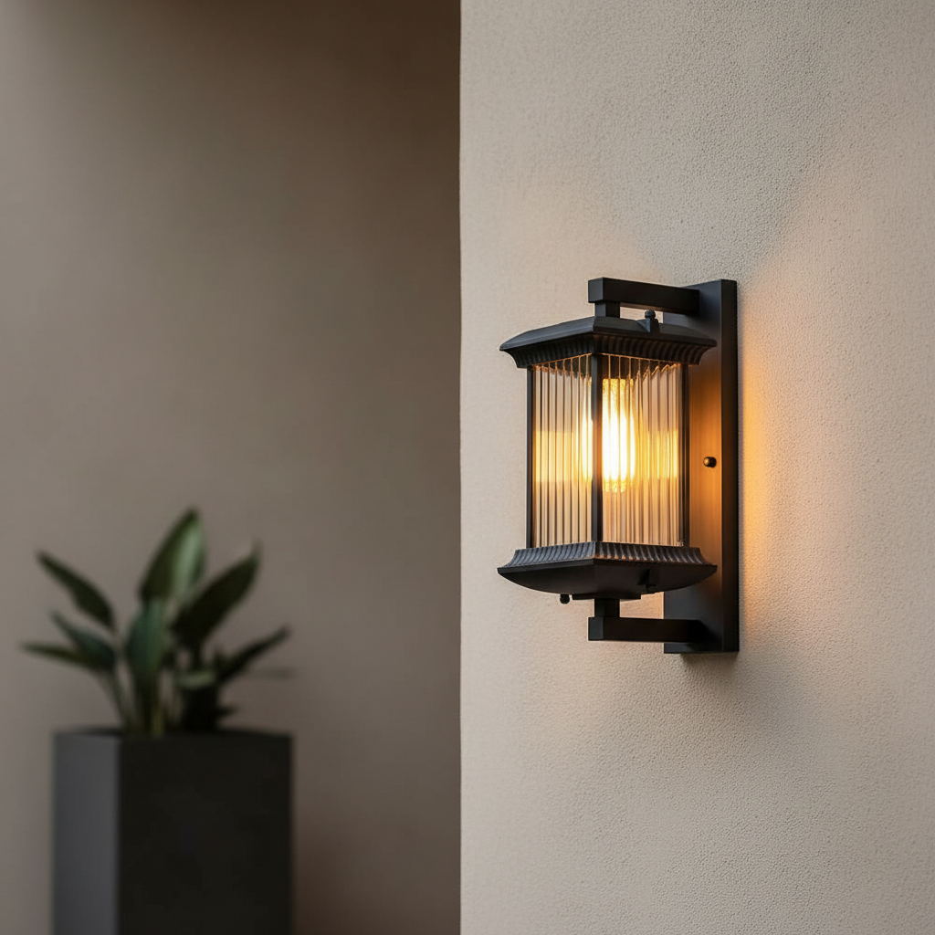 Veyra | Utomhus Vägglampa i Glas och Aluminium