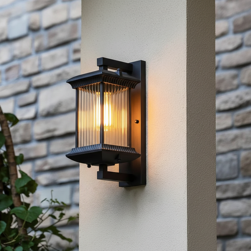 Veyra | Utomhus Vägglampa i Glas och Aluminium