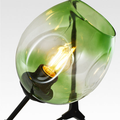 Pendelleuchte mit Glaskugeln | Schwarzes oder Goldenes Gestell | 5–9 Lichter | Klares, Rauch- oder Farbiges Glas