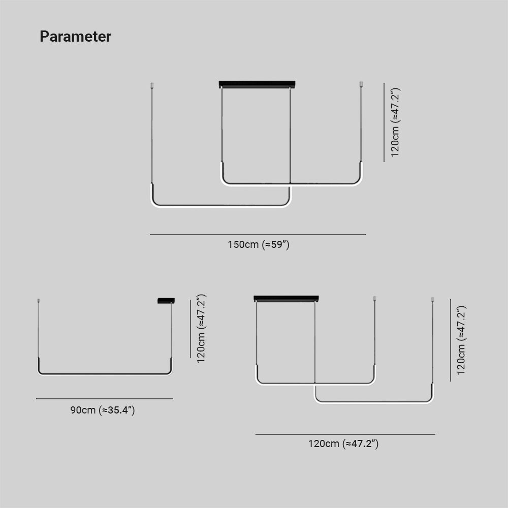 Pendellampa Köksö | Linjär LED i Guld eller Svart | Varmvit, Dagsljusvit eller Dimbar | 90–150 cm