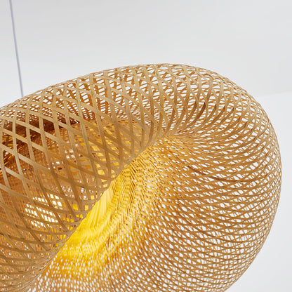 Pendelleuchte aus Bambus | Naturmaterial im Modernen Design | Ø 40–100 cm | Warmweißes LED-Licht für Esstisch und Küche