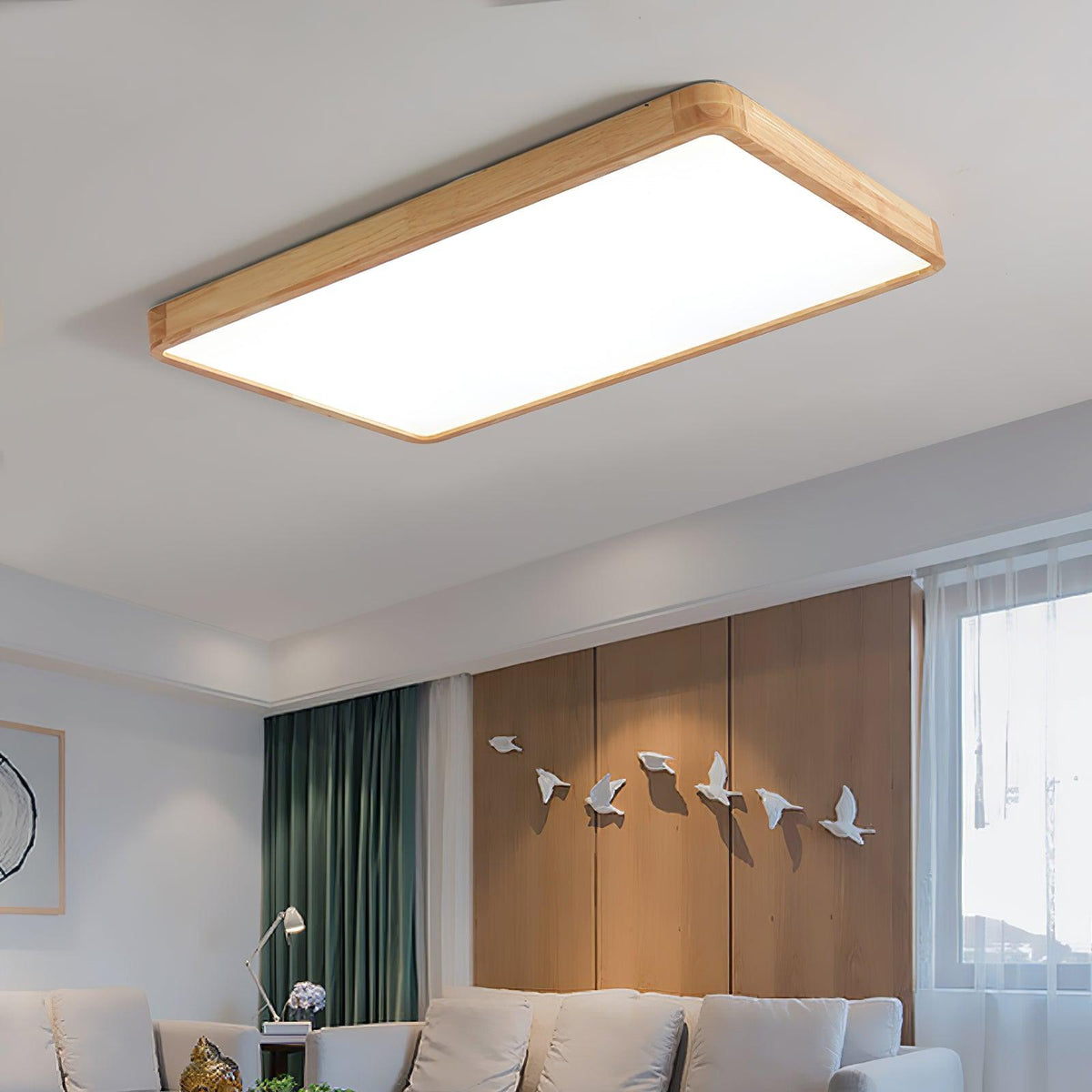 Taklampa i Trä och Akryl | Rund, Fyrkantig eller Rektangulär | Varmvit, Kallvit eller Dimbar LED | 30–80 cm