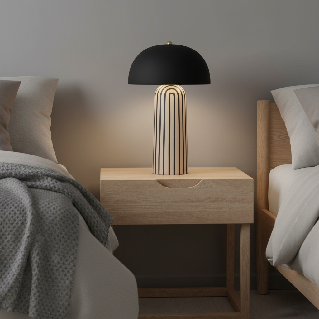 Zebra Liten Bordslampa LED - Elegant Rund Design För Inomhusbruk - Mjuk Belysning Med Matt Ytfinish - 1