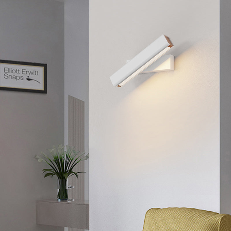 Vägglampa LED Rektangulär | Vridbar i Metall, Trä och Akryl | Svart eller Vit | Varmvit eller Kallvit