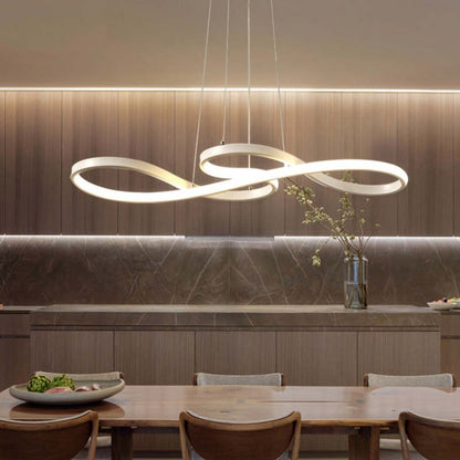 Pendellampa Matbord | Linjär LED Inspirerad av Noter | Svart, Vit eller Guld | 75–100 cm