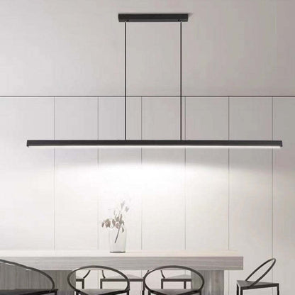 Pendellampa LED Linjär i Metall | Svart eller Brun | 80–150 cm för Matbord | Dimbar med Fjärrkontroll