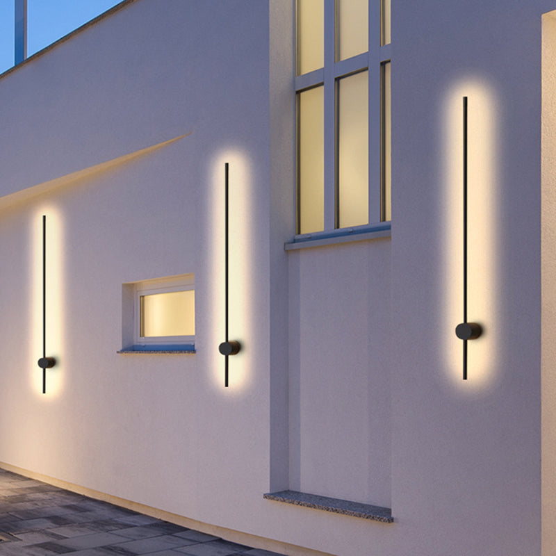 Vägglampa LED Linjär för Inomhus | Svart Metall | Varmvitt Ljus | 60 eller 90 cm