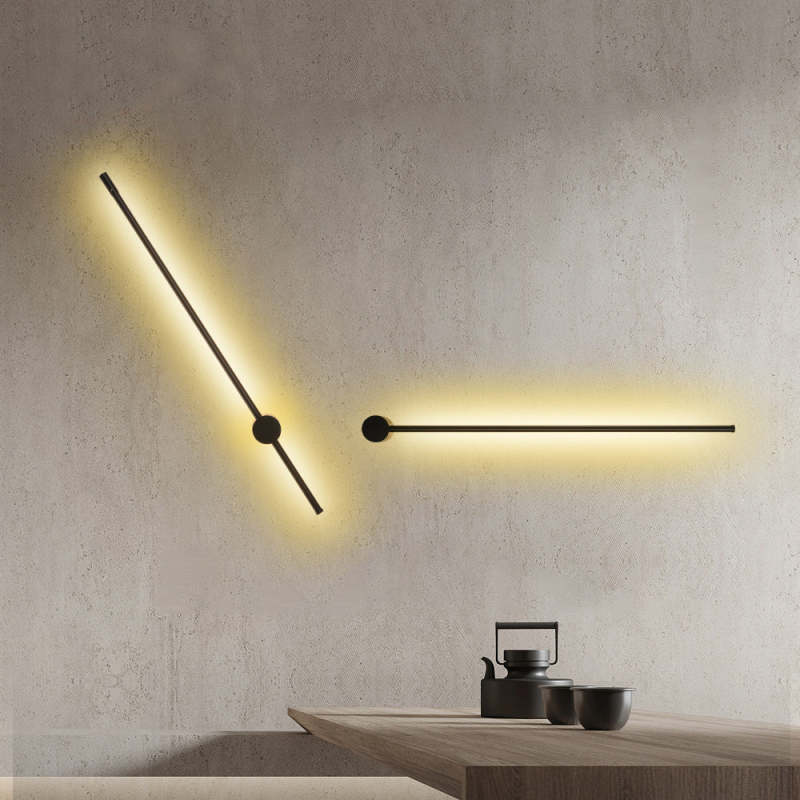 Wandleuchte LED Linear aus Schwarzem Metall und Acryl | 55–120 cm | Warmweiß oder Kaltweiß | Für Schlafzimmer und Arbeitszimmer