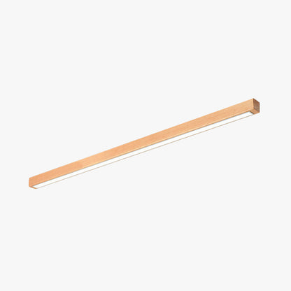 Deckenleuchte LED linear aus Holz und Acryl | Dunkles Holz oder Naturholz | 60–180 cm | 3 Lichtfarben