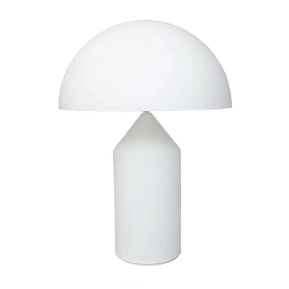Pilz-Tischlampe aus Metall & Glas | Dimmbar mit E14 & G9 | Gold, Grün & Opalglas | Schlafzimmer & Wohnzimmer