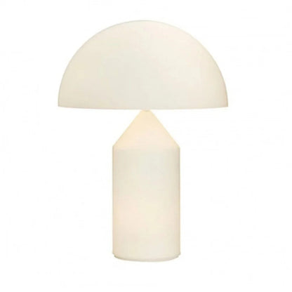 Pilz-Tischlampe aus Metall & Glas | Dimmbar mit E14 & G9 | Gold, Grün & Opalglas | Schlafzimmer & Wohnzimmer