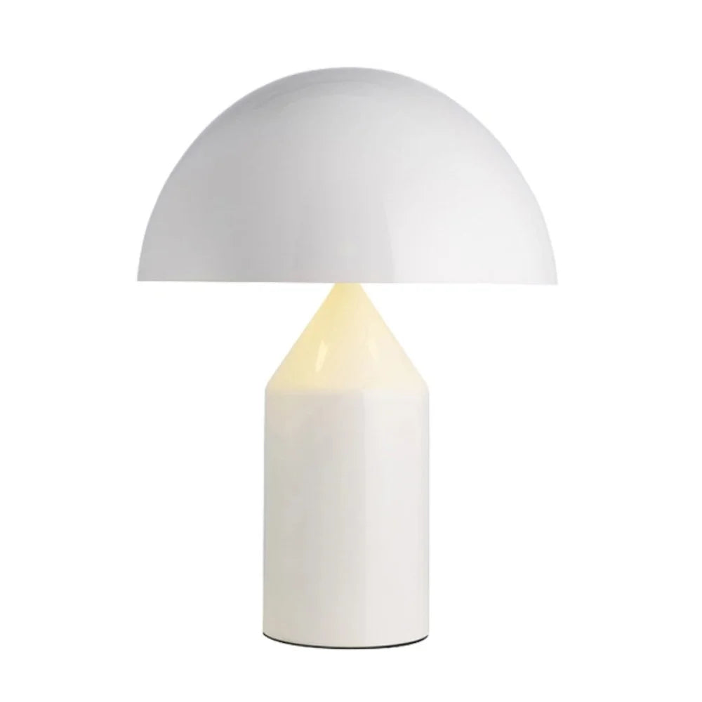 Pilz-Tischlampe aus Metall & Glas | Dimmbar mit E14 & G9 | Gold, Grün & Opalglas | Schlafzimmer & Wohnzimmer