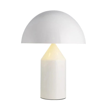 Pilz-Tischlampe aus Metall & Glas | Dimmbar mit E14 & G9 | Gold, Grün & Opalglas | Schlafzimmer & Wohnzimmer