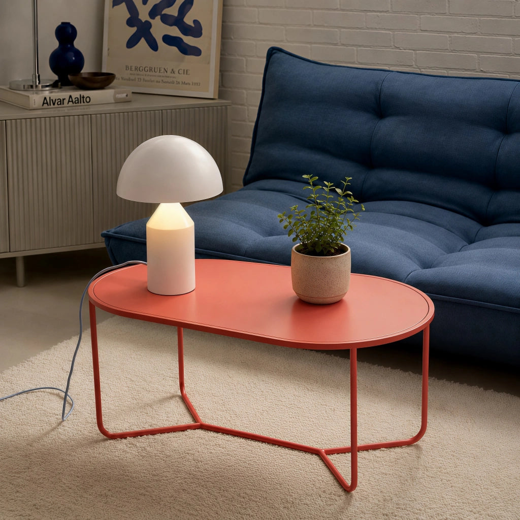 Pilz-Tischlampe aus Metall & Glas | Dimmbar mit E14 & G9 | Gold, Grün & Opalglas | Schlafzimmer & Wohnzimmer