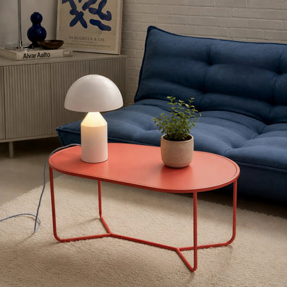 Pilz-Tischlampe aus Metall & Glas | Dimmbar mit E14 & G9 | Gold, Grün & Opalglas | Schlafzimmer & Wohnzimmer
