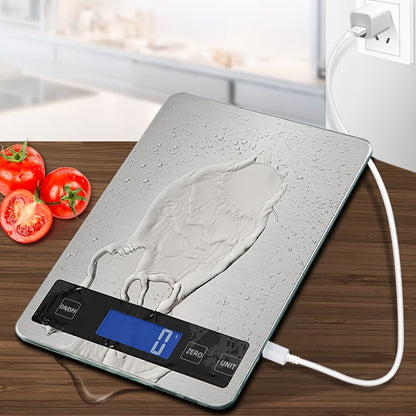 Digital Köksvåg 15 kg | USB Uppladdningsbar Köksvåg med 1 g Precision | Vattentålig LCD
