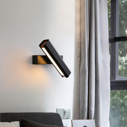 Vägglampa LED Rektangulär | Vridbar i Metall, Trä och Akryl | Svart eller Vit | Varmvit eller Kallvit