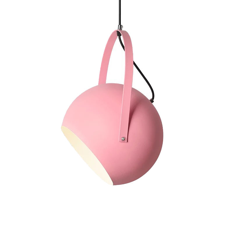Pendelleuchte Kugel aus Metall | Gelb, Hellblau, Rosa, Dunkelblau oder Grau | Ø 20 oder 25 cm | LED-Lampe inklusive