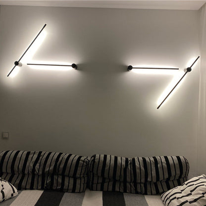 Vägglampa LED Linjär för Inomhus | Svart Metall | Varmvitt Ljus | 60 eller 90 cm