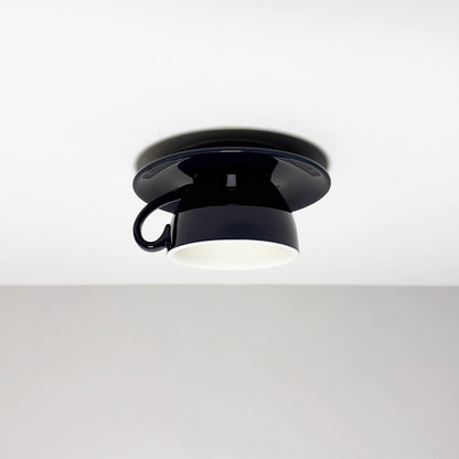 Deckenleuchte Keramik | Kaffeetassenform in 12 Farben | Aufbauleuchte mit LED | Wohnzimmer und Schlafzimmer