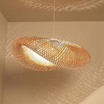 Pendelleuchte aus Bambus | Naturmaterial im Modernen Design | Ø 40–100 cm | Warmweißes LED-Licht für Esstisch und Küche