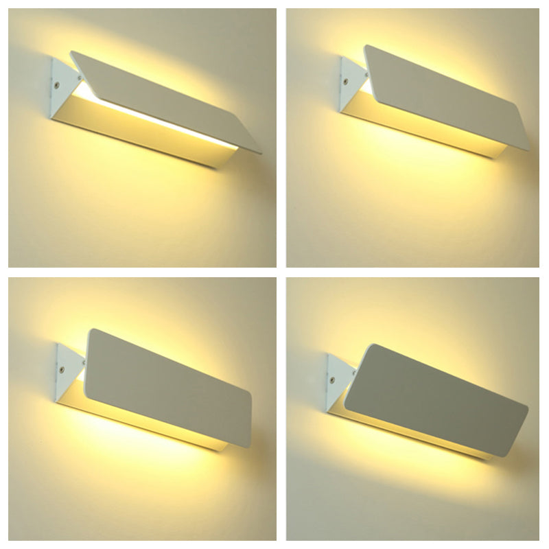 Wandleuchte LED für Innen | Rechteckig aus Weißem Metall | Warmweiß oder Weißes Licht | 16–46 cm