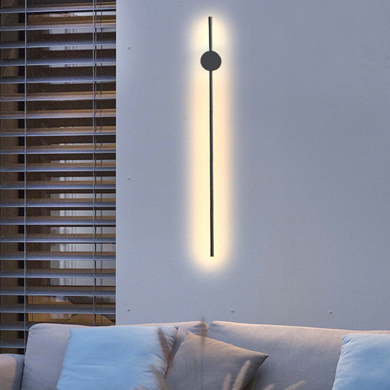Vägglampa LED Linjär för Inomhus | Svart Metall | Varmvitt Ljus | 60 eller 90 cm