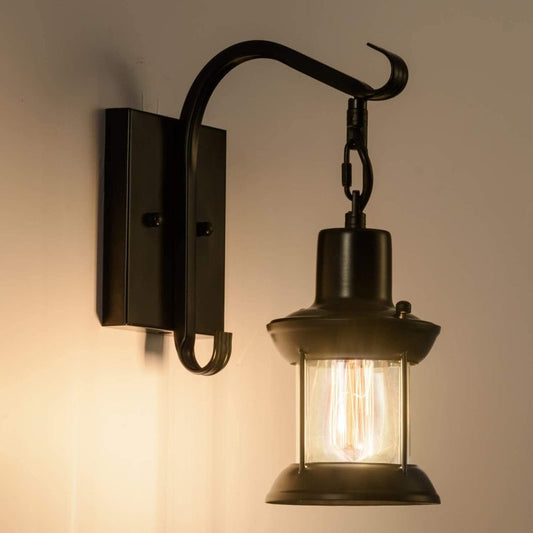 Vägglampa Industriell Retro | Metall och Glas i Svart eller Brons | E27 med eller utan LED | 1 eller 2 st