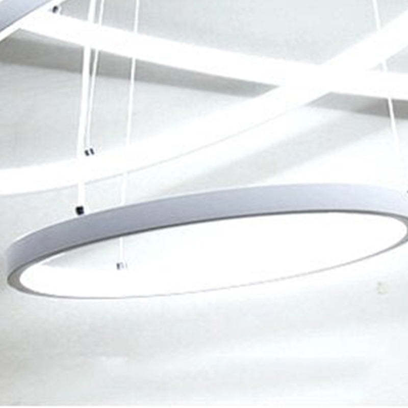 Pendelleuchte LED mit 3 Ringen aus Metall und Glas | Schwarz, Weiß oder Gold | Ø 20–80 cm | Fernbedienung