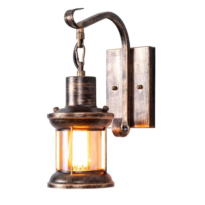 Wandleuchte Industrie Retro | Metall und Glas in Schwarz oder Bronze | E27 mit oder ohne LED | 1 oder 2 Stück