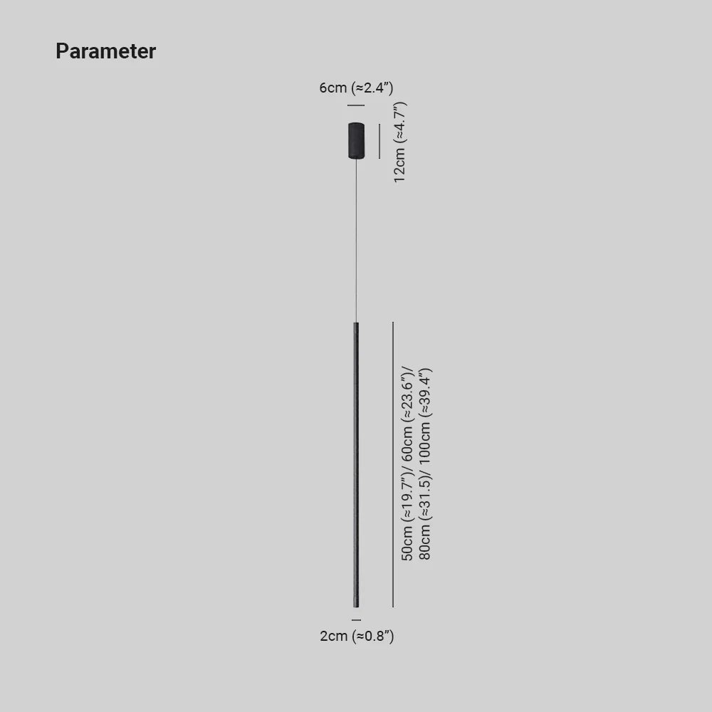 Pendellampa Sovrum | Linjär LED i Svart Metall och Akryl | 3 Ljusfärger | 50–100 cm