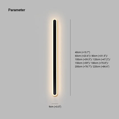 Außenwandleuchte | Lineare LED aus Schwarzem Metall | IP65 mit Bewegungssensor oder Dimmbar | 40–220 cm