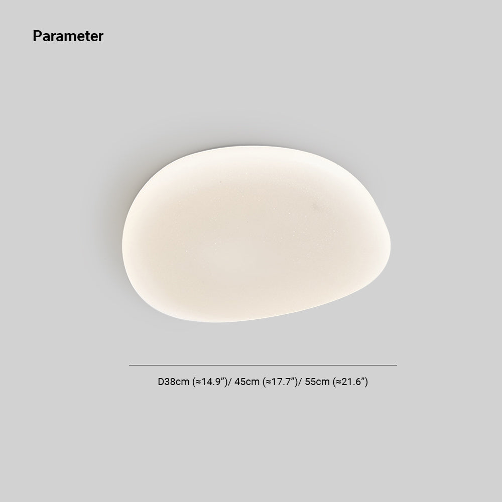 Deckenleuchte LED in Steinform | Weiße Deckenlampe mit unregelmäßig runder Form | 3 Lichtfarben | 3 Größen
