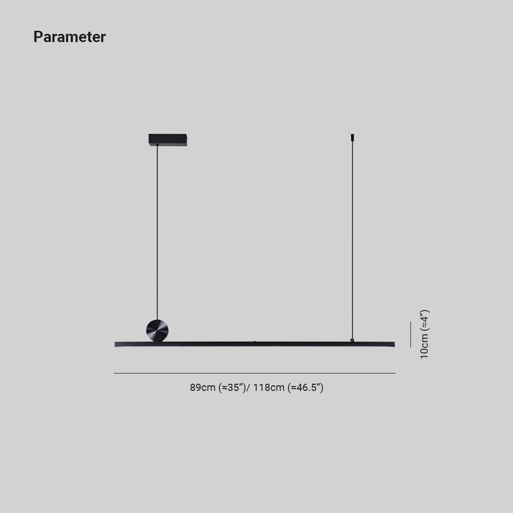 Pendelleuchte LED Linear | Asymmetrische Form aus Schwarzem oder Goldenem Metall | 3 Lichtfarben oder Dimmbar | 90–120 cm