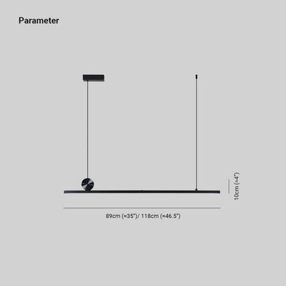 Pendelleuchte LED Linear | Asymmetrische Form aus Schwarzem oder Goldenem Metall | 3 Lichtfarben oder Dimmbar | 90–120 cm
